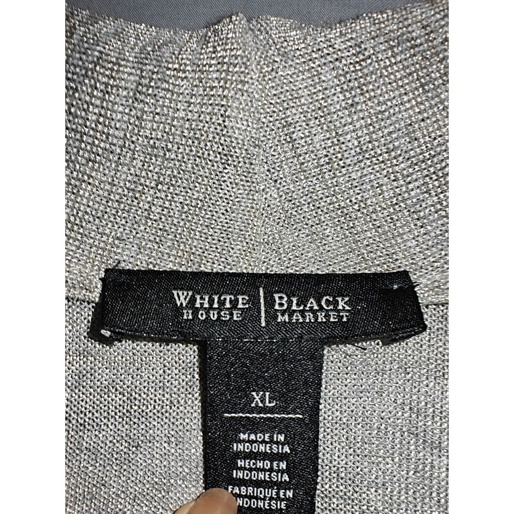 White House Black Market Gold Sheer Long Cardigan Sleeveless XL Flaws - Picture 2 of 12